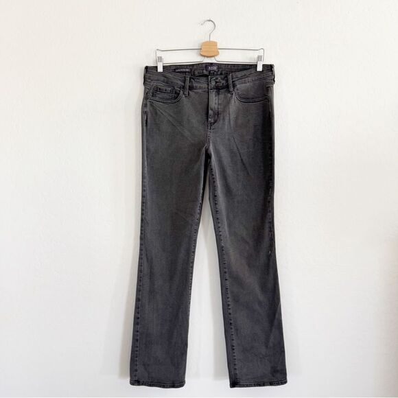 NYDJ Marilyn Straight Jeans Washed Black/Gray High Rise 5 Pocket Denim Size 10 - Picture 2 of 7